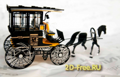 Карета 2D макет для лазерной резки