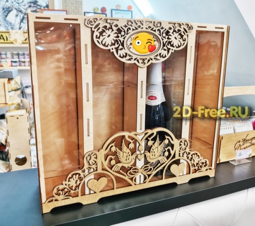 Коробка под две бутылки и два бокала cdr