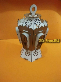 Laser Cut Islamic Wooden Ramadan Lantern Free Vector
