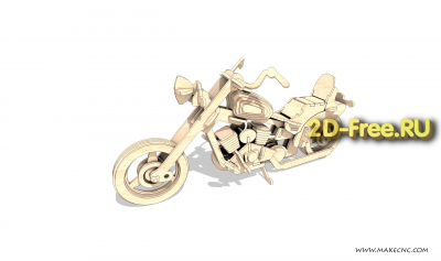 Мотоцикл Harley 2D макет для лазерной резки