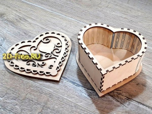 Коробочка в виде сердечка макет