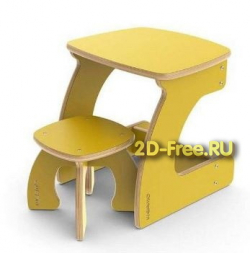 Стульчик табуретка 2D макет