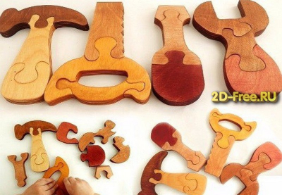 Детская игра пазл инструменты