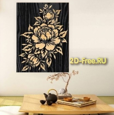 Цветы 2D макет для лазерной резки