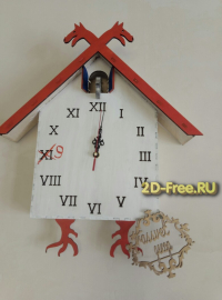 Часы избушка макет