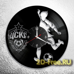 Часы на пластинке спорт ЦСКА 2