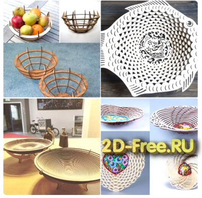Конфетница, фруктовница 2D макет для лазерной резки