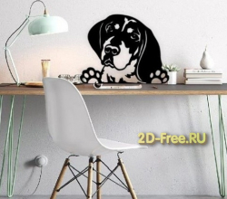Панно собака 2D макет для лазерной резки
