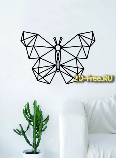 Бабочка панно на стену dfx файл