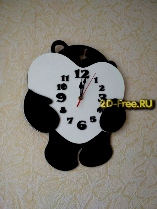 Часы медведь и сердце макет 56 формат dfx
