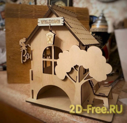 Чайный домик 2D макет для лазерной резки