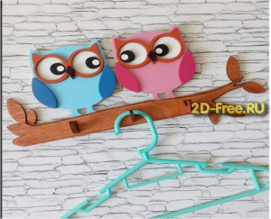 Вешалка совы макет cdr
