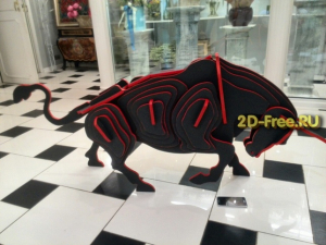 Бык модель для лазерной резки формат dxf