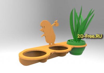 Цветочница ежик 2D