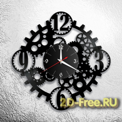 Часы на пластинке цифры #6