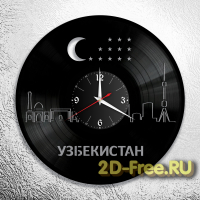 Часы на пластинке города Узбекистан 2