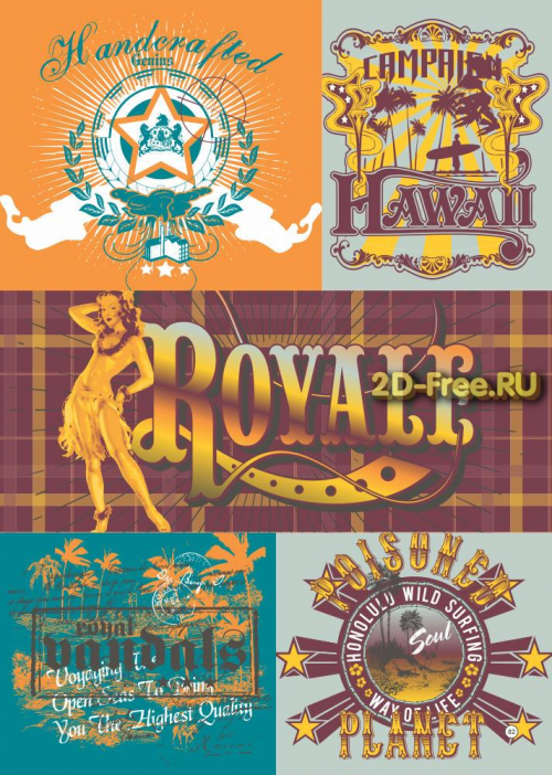 Рисунки на футболки T-shirt vector free 09