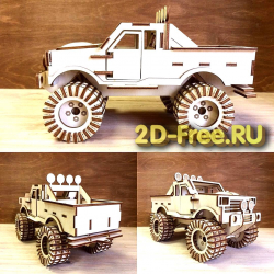 Машинка «Jeep SUV» 2D макет для лазерной резки