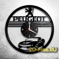 Часы на пластинке авто Пежо