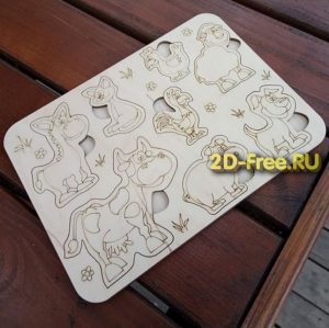 Пазл детский с животными cdr формат