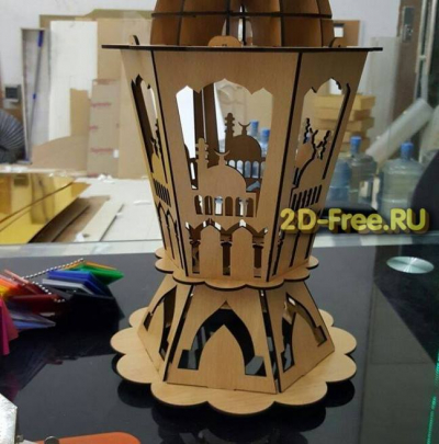 Лампа Рамадан макет из дерева