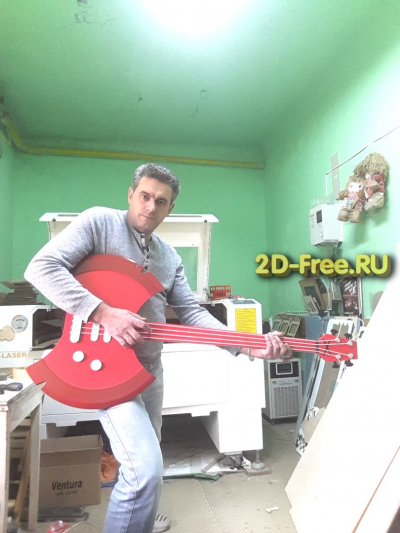 Топор гитара 2D макет для лазерной резки
