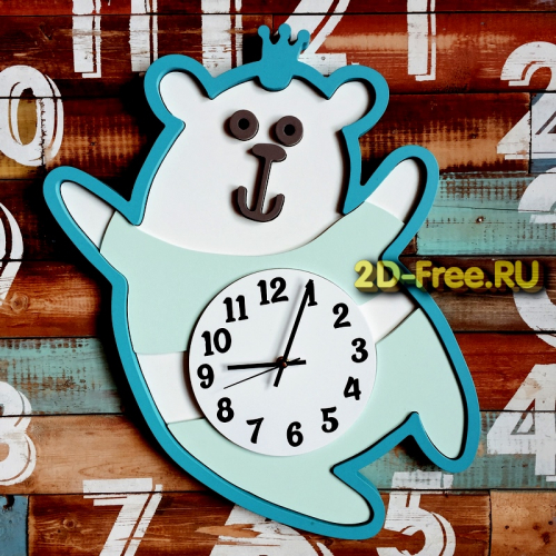 Часы мишка макет 98 формат cdr