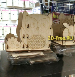 Совы из дерева 2D макет для лазерной резки