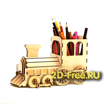 Органайзер паровозик 2D макет для лазерной резки