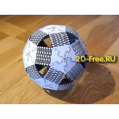 Декоративный мячик из дерева 2D