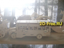 Машинка Школьный автобус 2D макет