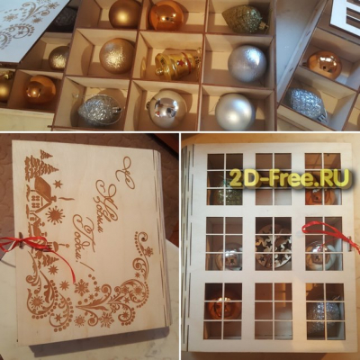 Коробочка для новогодних игрушек макет