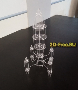 Модель ракеты формат dxf