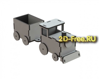 Машинка с прицепом 2D макет