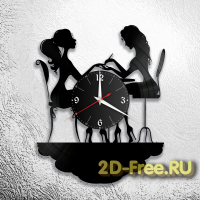 Часы на пластинке две девушки 2