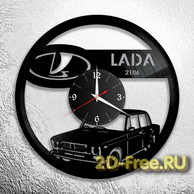 Часы на пластинке авто Лада