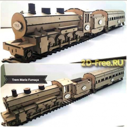 Локомотив макет для резки из фанеры