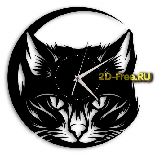 Часы "КОТ" макет 124 формат cdr
