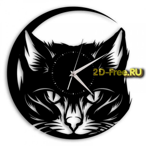 Часы "КОТ" макет 124 формат cdr