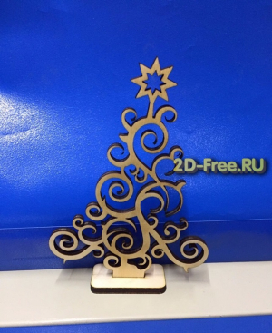 Елочка резная из дерева макет cdr