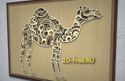 Верблюд пано многослойное 2D макет для лазерной резки