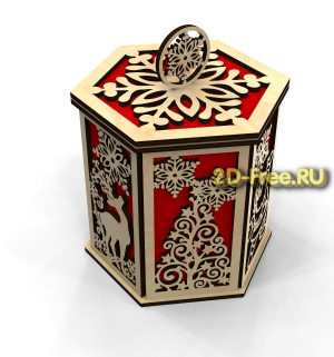 Шкатулка резная новогодняя cdr