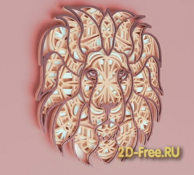 Лев 2D макет для лазерной резки