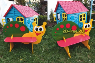 Скамейка улитка макет