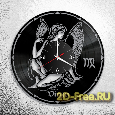 Часы на пластинке знак зодиака дева