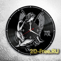 Часы на пластинке знак зодиака дева