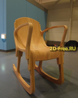 Кресло качалка деревянное формат dwg