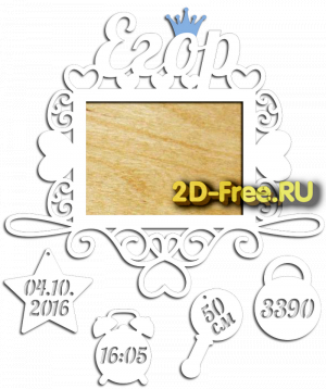 Рамка детская для лазерной резки 33