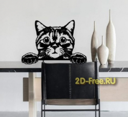 Панно котик 2D макет для лазерной резки