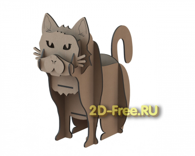 Кот 2D макет для лазерной резки